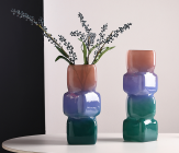 Ваза стеклянная D10 * H28, 1 шт., мультиколор 4630270/072429 на фото слева купить в Минске – цена оптом и в розницу, характеристики | floradecor.by - фото