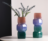 Ваза стеклянная D10 * H34, 1 шт., мультиколор 4630270/072436 на фото справа купить в Минске – цена оптом и в розницу, характеристики | floradecor.by - фото