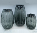 Ваза стеклянная D17,5 * H23, 1 шт., серый 4630270/072641 купить в Минске – цена оптом и в розницу, характеристики | floradecor.by - фото