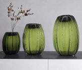 Ваза стеклянная D17,5 * H23, 1 шт., зеленый 4630270/072672 купить в Минске – цена оптом и в розницу, характеристики | floradecor.by - фото