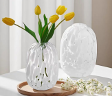 Ваза стеклянная D17 * H25 см, 1 шт., белый 4630270/072924 купить в Минске – цена оптом и в розницу, характеристики | floradecor.by - фото