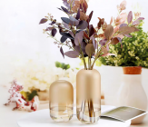 Ваза стеклянная D12* H21 см., 1 шт., градиент св. коричневый 4630270/073211 купить в Минске – цена оптом и в розницу, характеристики | floradecor.by - фото