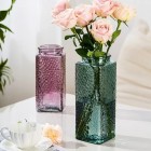 Ваза стеклянная 10*10*28 см, 1 шт., сиреневый 4640108/885367 купить в Минске – цена оптом и в розницу, характеристики | floradecor.by - фото