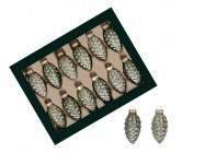 Шишки из стекла 6 см/12 шт 503022 купить в Минске – цена оптом и в розницу, характеристики | floradecor.by - фото