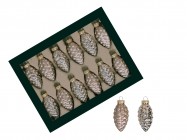 Шишки из стекла 6 см/12 шт 505022 купить в Минске – цена оптом и в розницу, характеристики | floradecor.by - фото